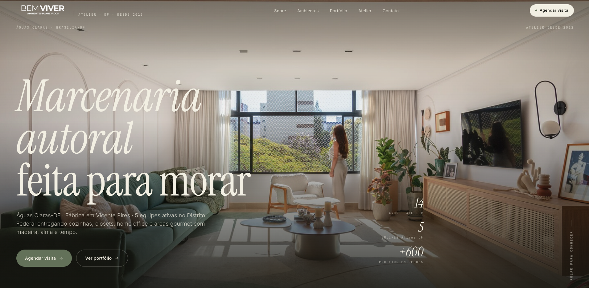 Pré-visualização do site novo da Bem Viver Ambientes Planejados